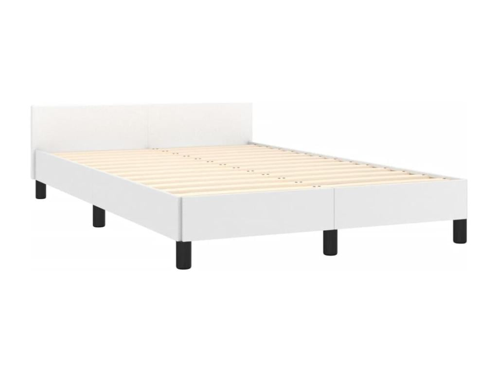 Cadre de lit avec tête de lit blanc 120x190 cm similicuir QCMV53023