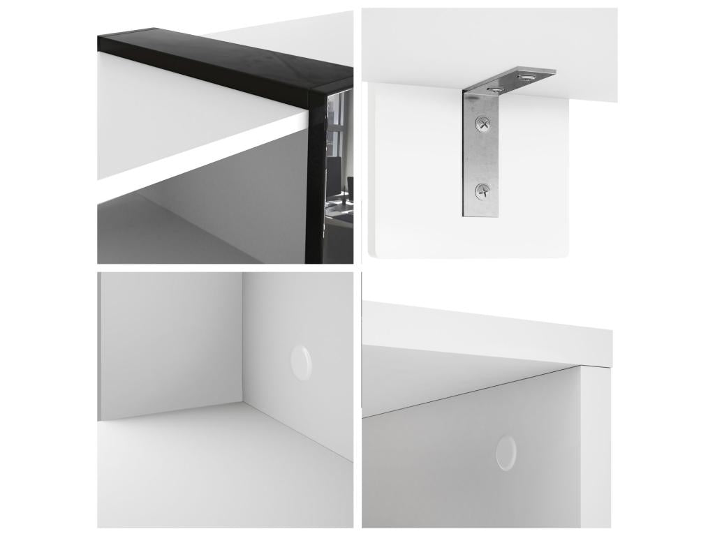 Table Basse Blanche Et Noir Mat lxhxp 110.5x42x56.5 Cm NQIE99391