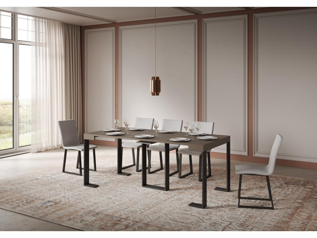 Console extensible 90x40/300 cm Sintesi Artigeo cadre Anthracite ZDSN67926