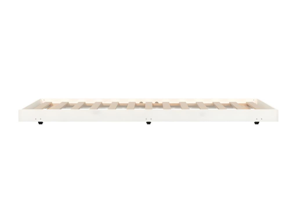 Cadre de lit Blanc 75x190 Bois de pin massif DSYS38387