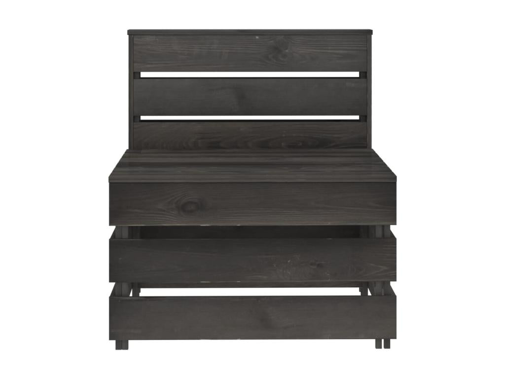 Salon de jardin 3 pièces Bois de pin imprégné de gris URCR92463