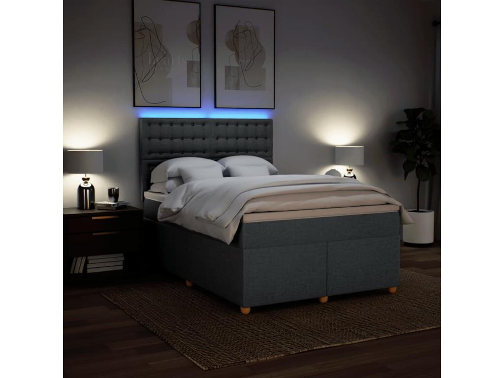 Bed base Artigeo of bed with mattress Gray dark 140x190cm Fabric KQJO93082