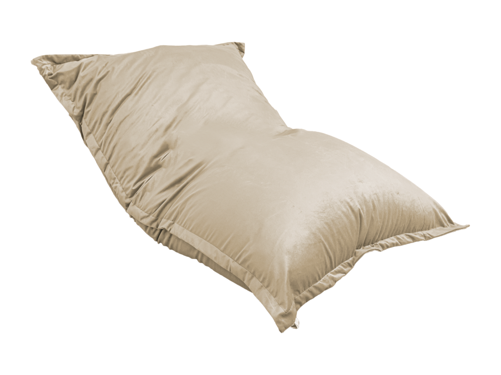 Pouf intérieur XXL Housse en velours crême 190x155cm LOSZ80840