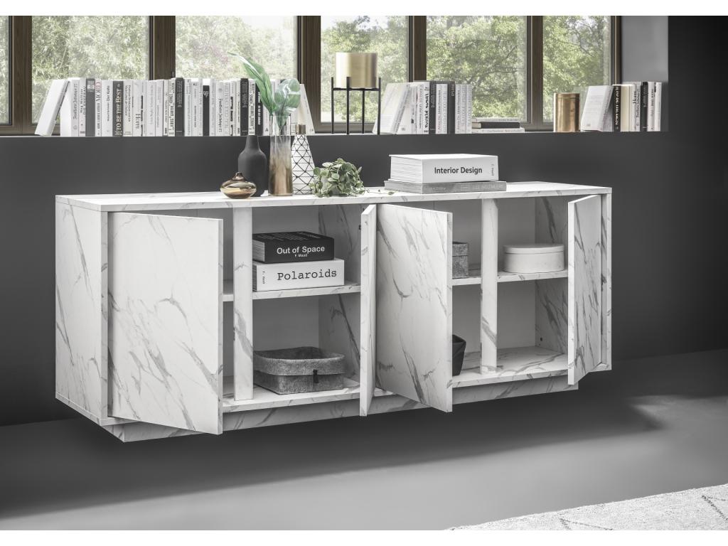 Buffet Artigeo finition marbre blanc 180 cm FOYC64386