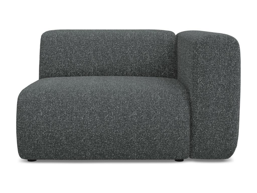 Module avec accoudoirs droit en tissu texturé - graphite - Artigeo PALO26173