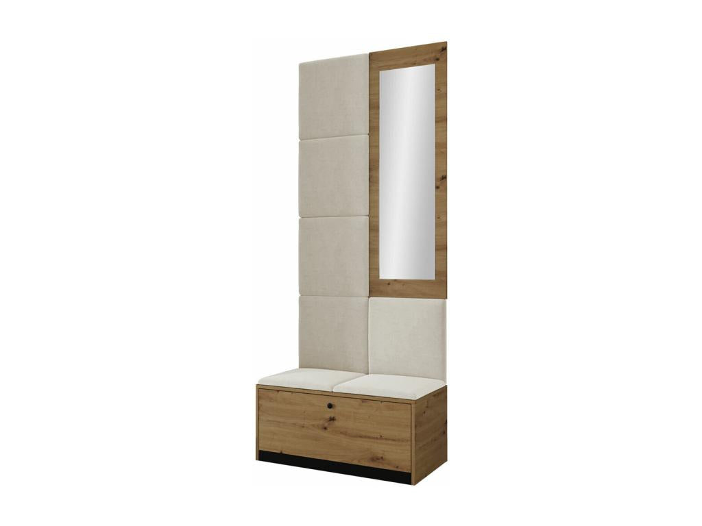 Meuble d'entrée Artigeo 319 206x84x44cm Miroir Chêne Artigeo - Noir À poser OABE64909