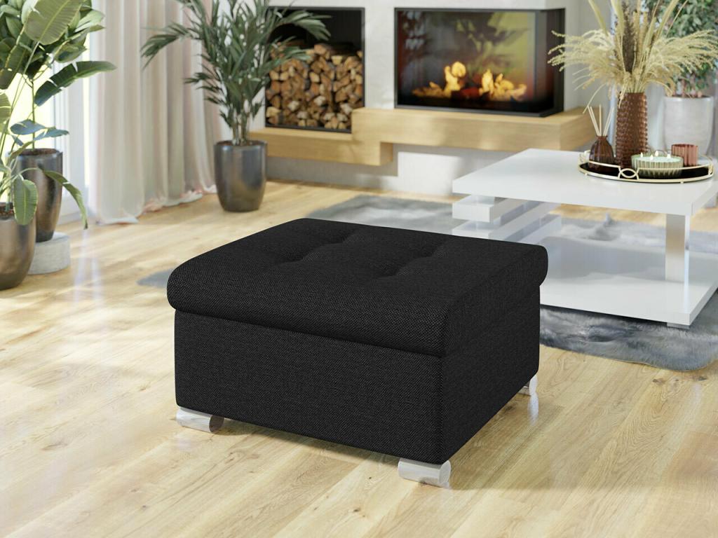 Pouf Artigeo 115 Noir 41x68x70cm Tapisserie Pieds Plastique BZLP01685