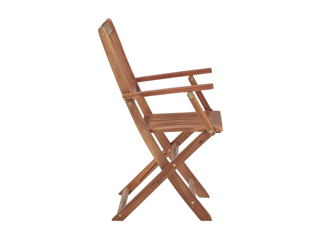 Chaises pliables de jardin lot de 2 avec coussins Bois d'Artigeo HJGX31667