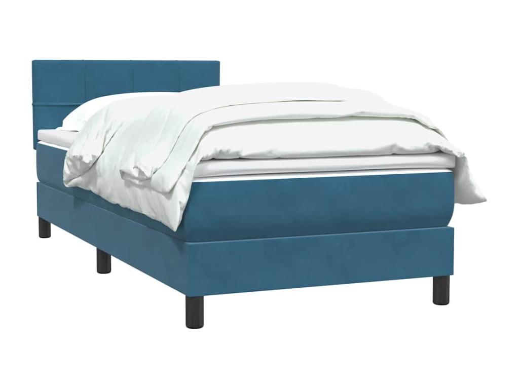 Bed base Artigeo of bed and mattress blue dark 80x220 cm velvet YGLU77494