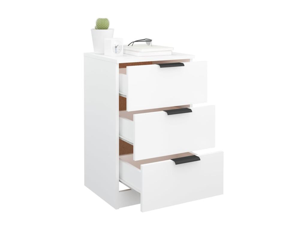 Tables de chevet 2 pcs Blanc 40x36x65 cm FETS36418