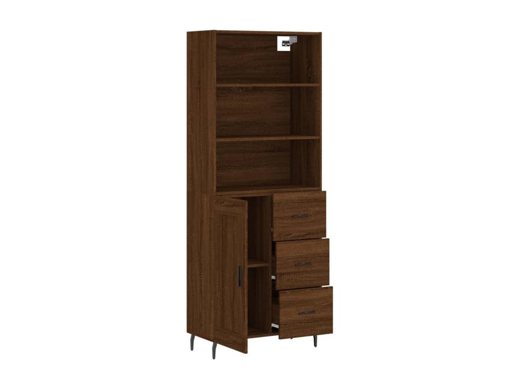 Buffet haut Chêne marron 69.5x34x180 cm Bois d'ingénierie KERU79487