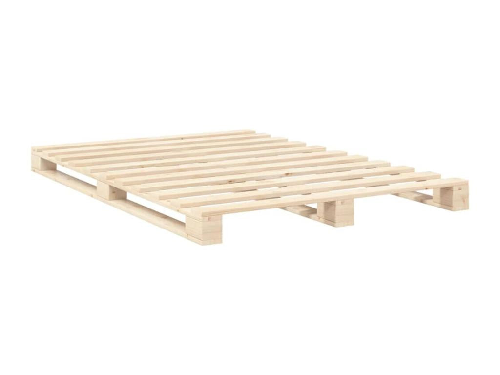 Cadre de lit avec tête de lit 140x200 cm bois de pin massif SRPZ72418