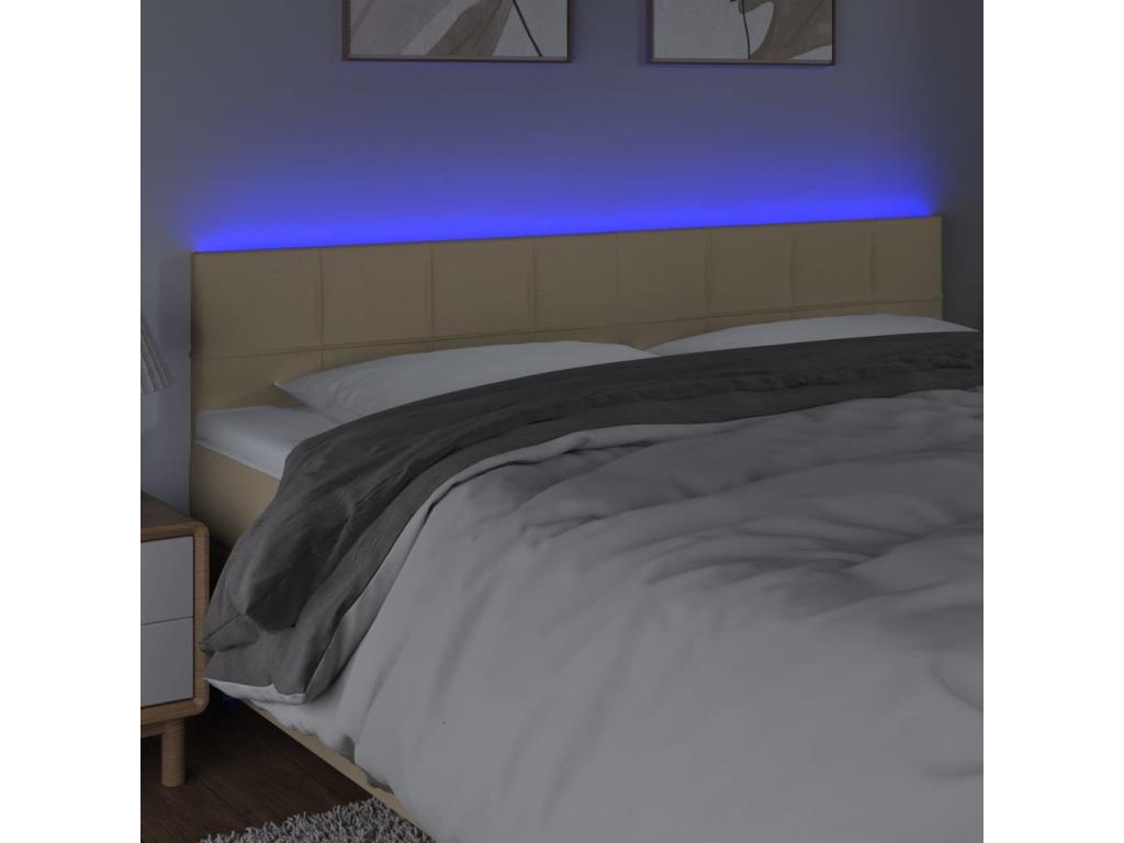 Tête de lit à LED Crème 160x5x78/88 cm Tissu YKEB41192