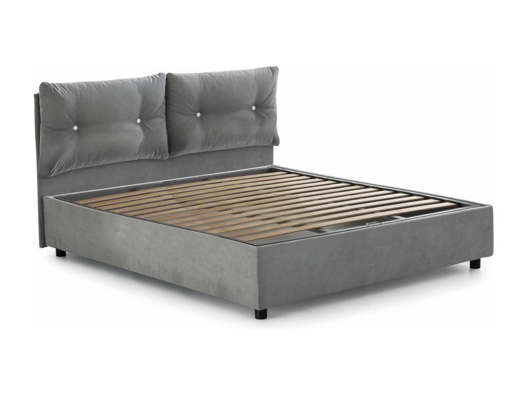 Bed Cosymeub size Cosymeub Storage bed with covering in fabric Made in Italy front opening suitable for mattress 120x190 cm gray VYIH19479