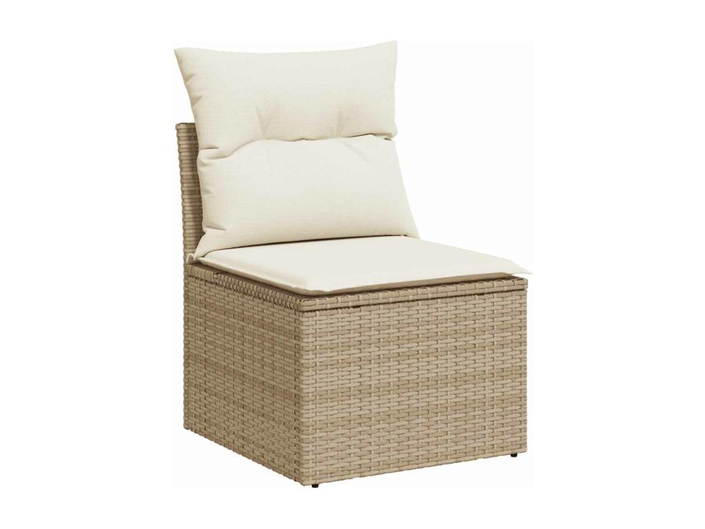 Salon de jardin avec coussins 8 pièces beige résine tressée DXUG48906