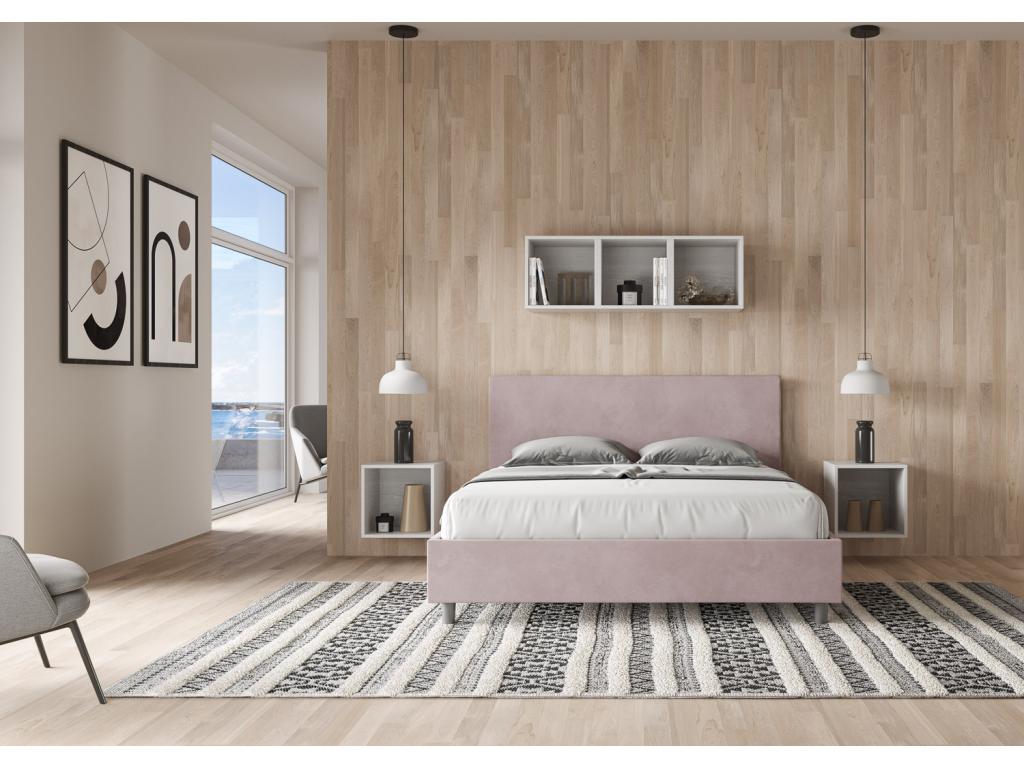 Lit avec sommier rembourré 160x210 microfibre Chezlova BODZ39475