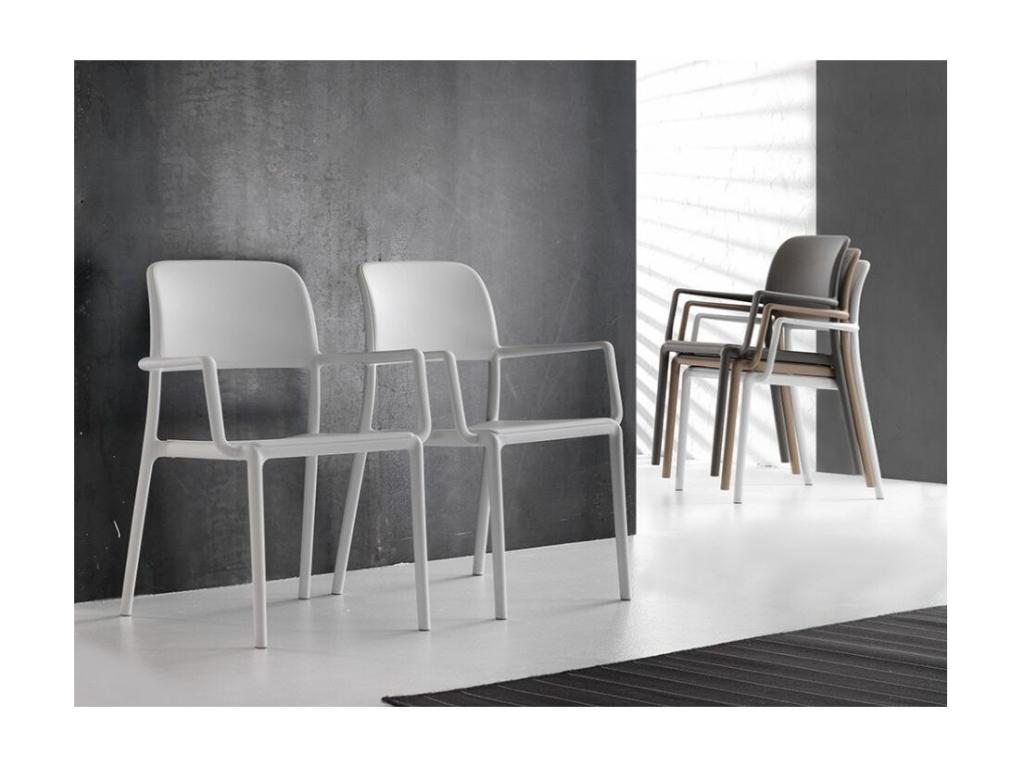 Fauteuil empilable design Artigeo - Lot de 4-Couleur Gris foncé EWXV90076