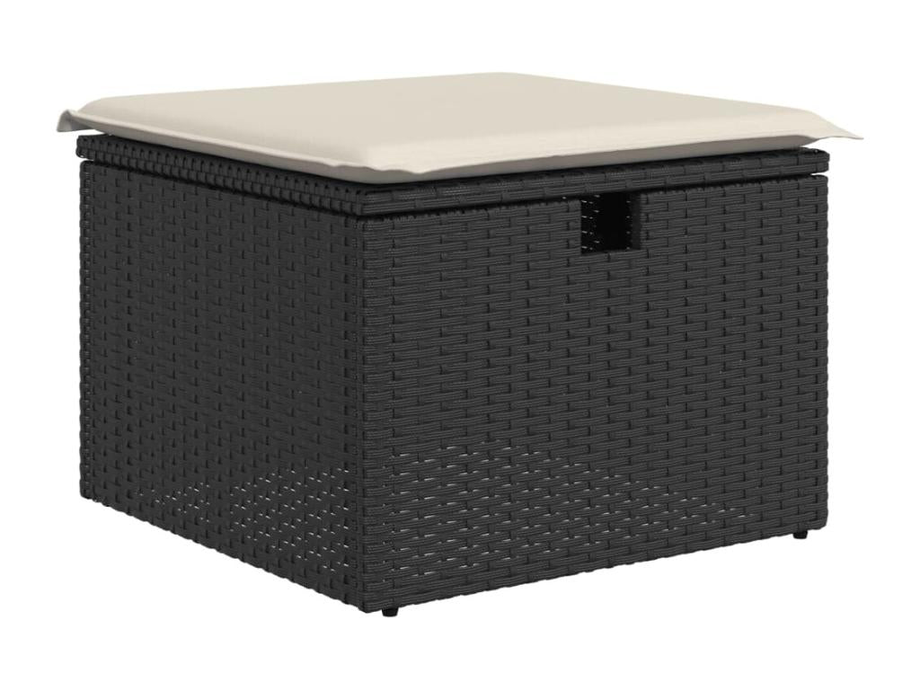 Salon de jardin 8 pcs avec coussins noir résine tressée FMXM33485