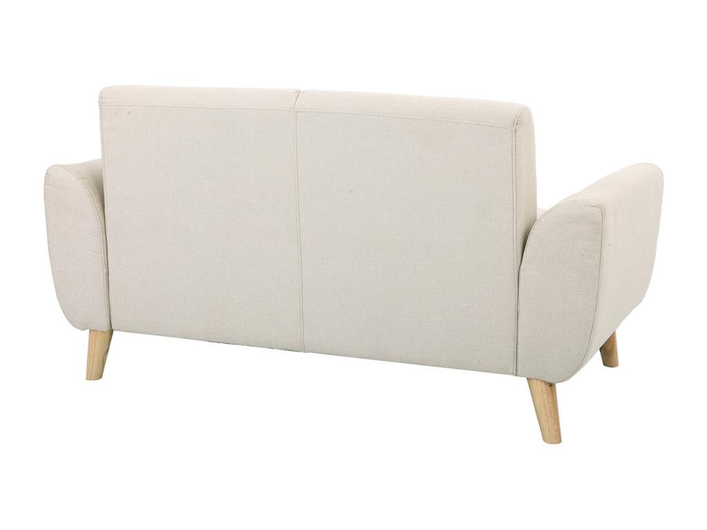 Canapé scandinave 2 places en tissu beige et bois clair Artigeo KKQM10459