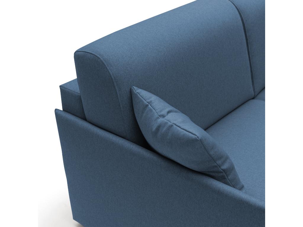 Artigeo Canapé d'angle convertible en tissu mperméable T02 252 cm Gauche mat- 140x197 bleu PDLW73569