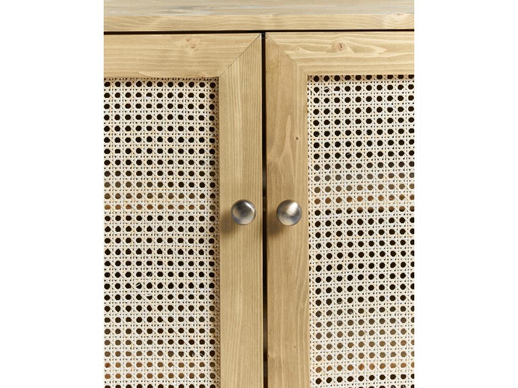 Meuble à chaussures avec portes en rotin en couleur naturel 120 cm HAYDÉ XCUE64548