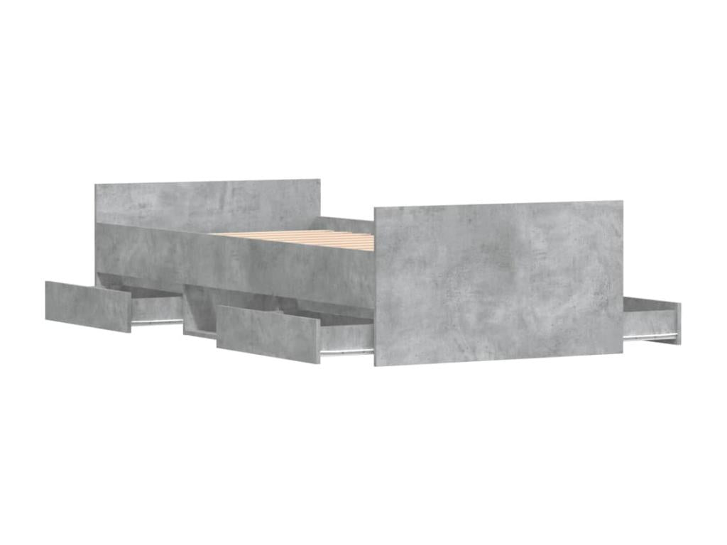 Frame of bed without mattress gray concrete 100x200 cm RLZE44294