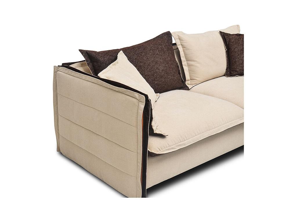 Canapé 2 places en tissu Cosymeub - Beige/Marron GYUL46674