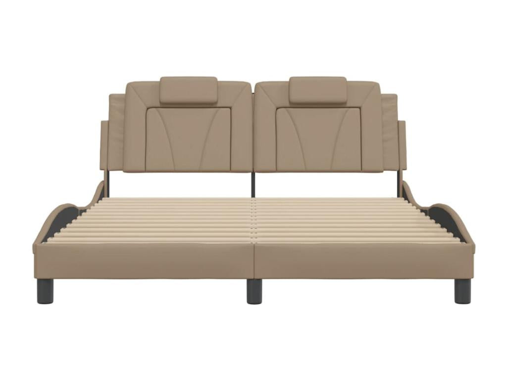 Cadre de lit avec tête de lit Cappuccino 160x200 cm Similicuir DXIF68369
