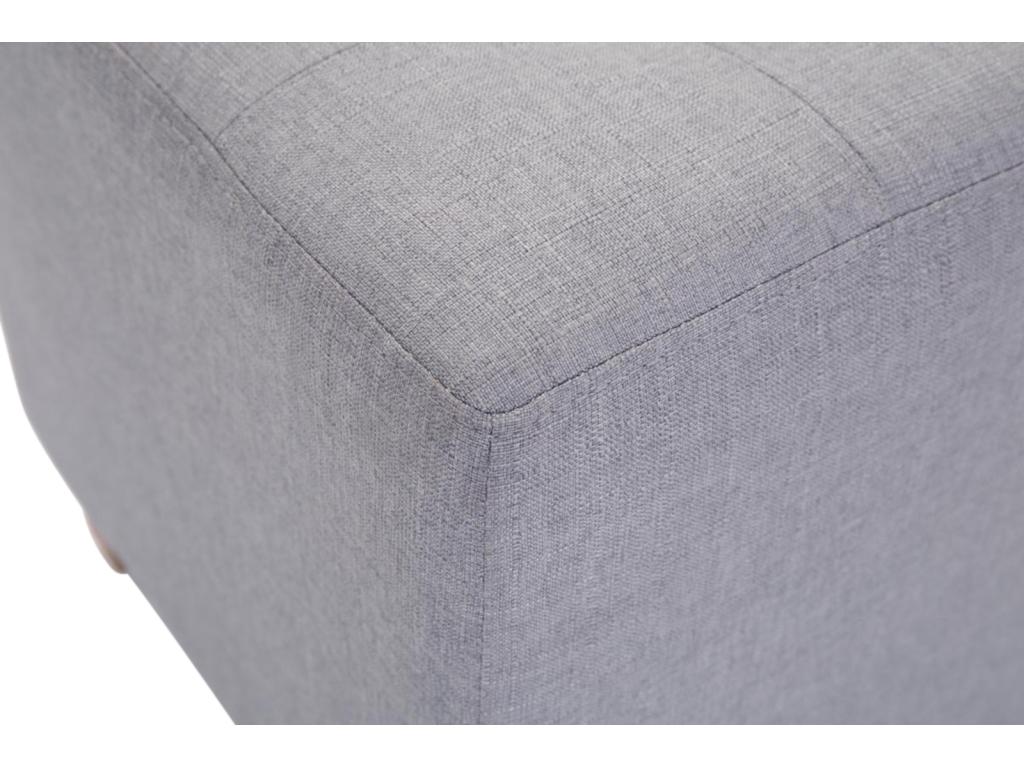 Lot de 2 Tabouret - Tissu / Bois - Gris clair - Chezlova YUDC96866