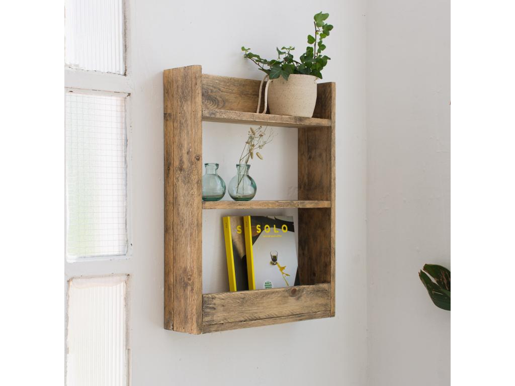 Etagère en bois de couleur marron 60 cm Chezlova XHRQ13978