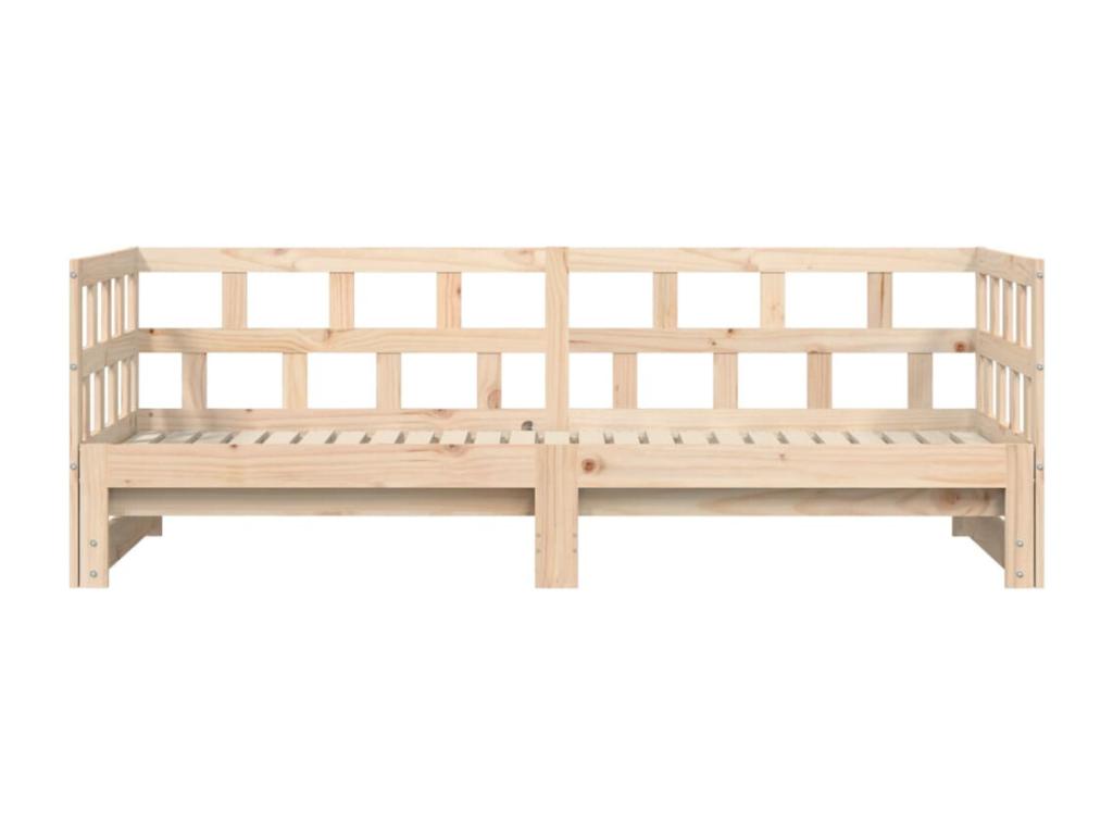 Lit de jour avec lit gigogne 80x200 bois de pin massif NUUR54821