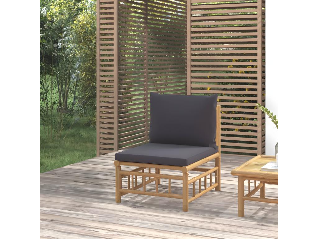 Canapé central de jardin avec coussins gris foncé Artigeo MEXK78444