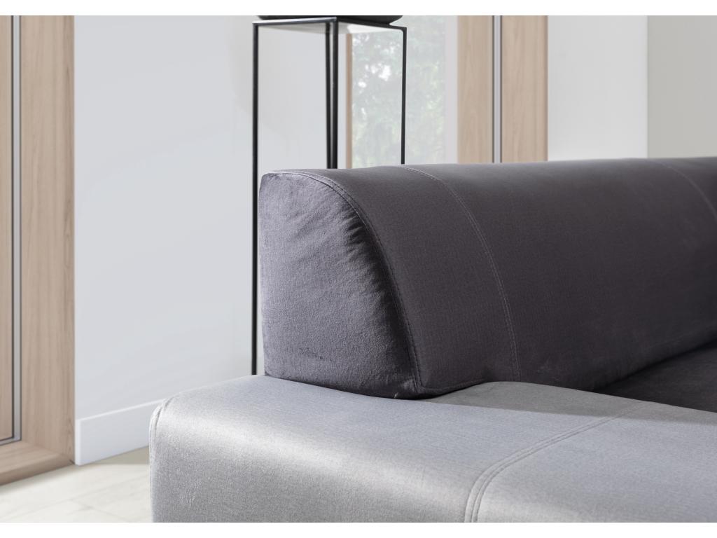 Canapé convertible panoramique velours bordeaux avec coffre de rangement Artigeo 320cm-Coffre de rangement à droite KGSO16246