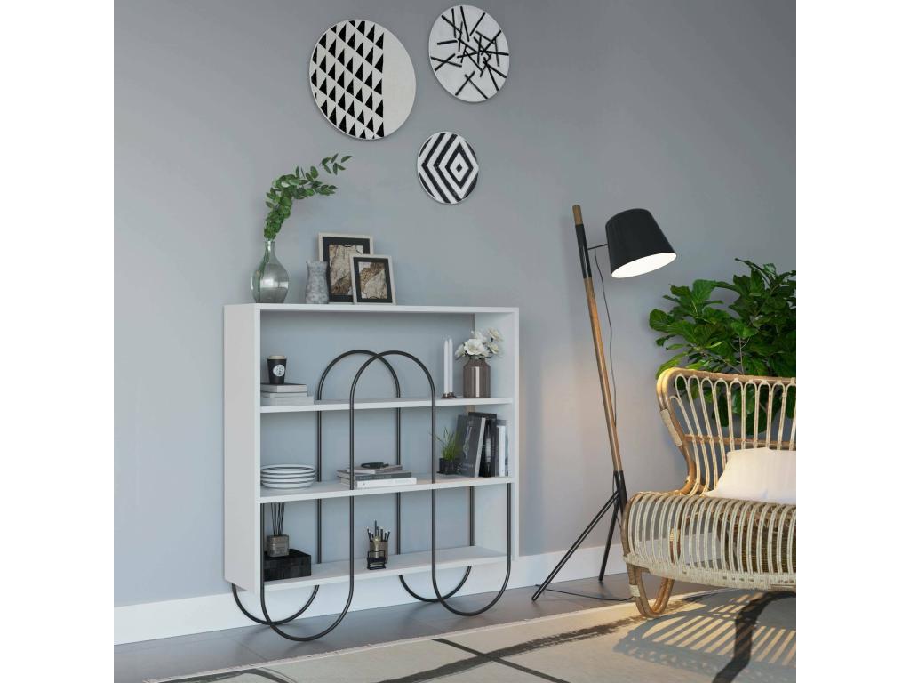 Console Artigeo Table polyvalente Armoire de rangement Bureau du couloir 96x26 h99 cm Blanc SYIH76450