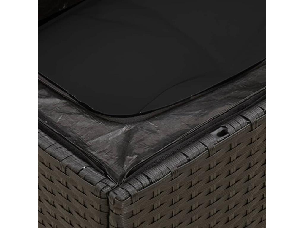 Salon de jardin 6 pièces avec coussins noir résine tressée SPDR08765