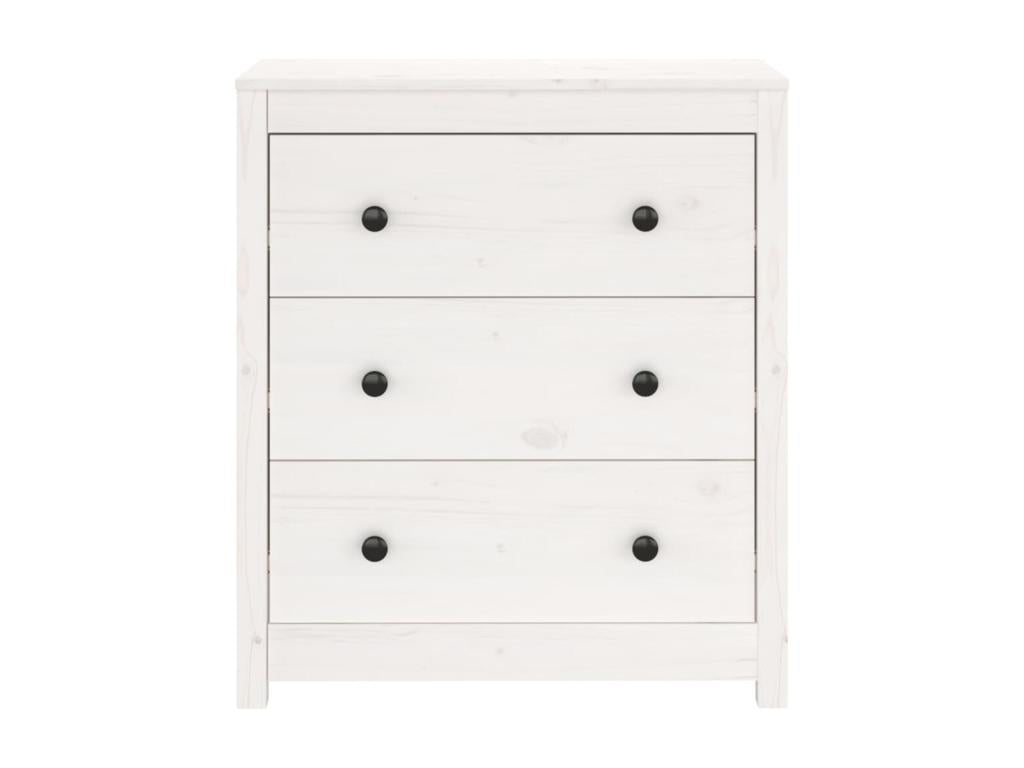 Buffet Blanc 70x35x80 cm Bois massif de pin OPMR33976