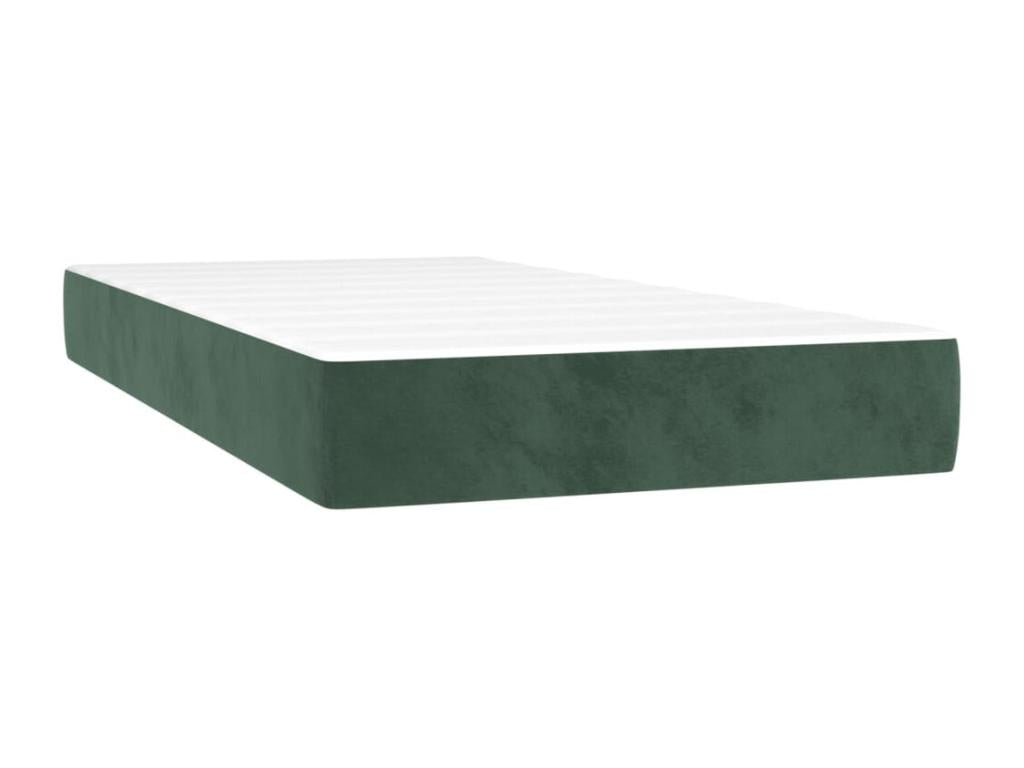 Lit à sommier tapissier avec matelas Vert foncé 90x190 cm GWKU63194