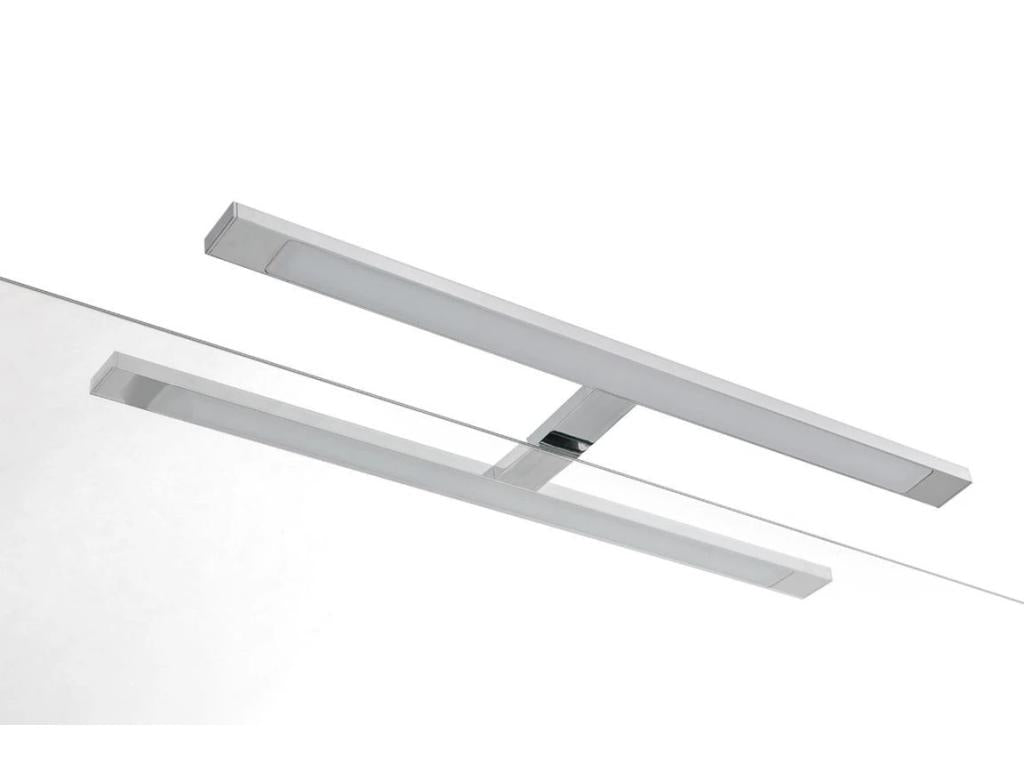 Ensemble meuble de salle de bain 3 tiroirs laqué blanc et beige et miroir à LED Artigeo L 100cm YDLX06326