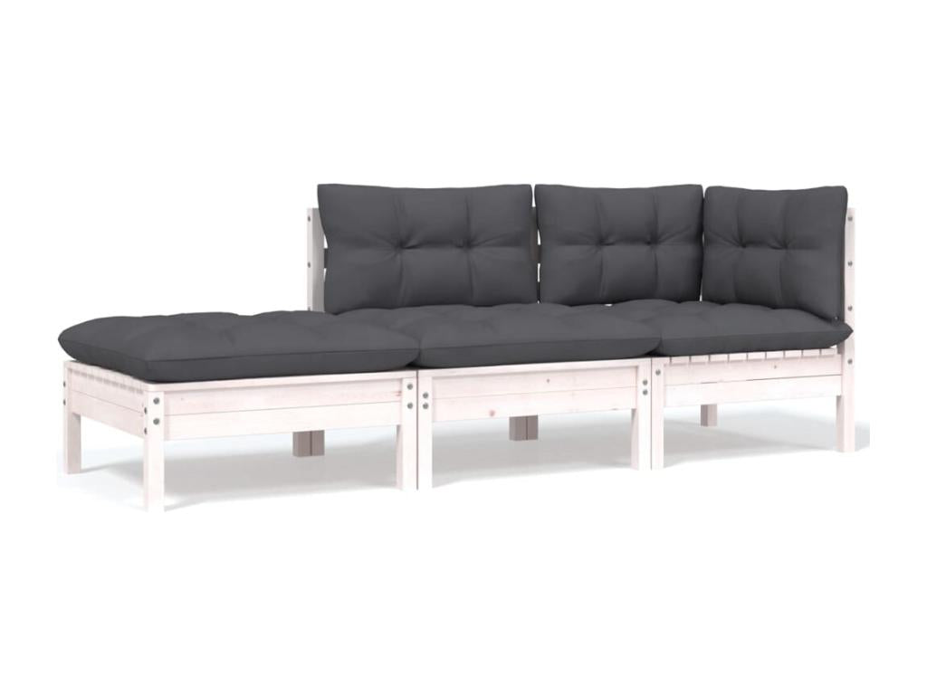 Salon de jardin 8 pièces avec coussins bois de pin massif GSJZ89228