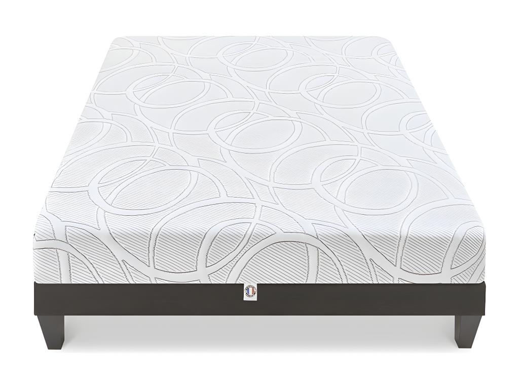 Cosymeub - Ensemble EUPRAXIE 140x190 cm - Matelas Mémoire de forme Sommier Bois AVVS41514