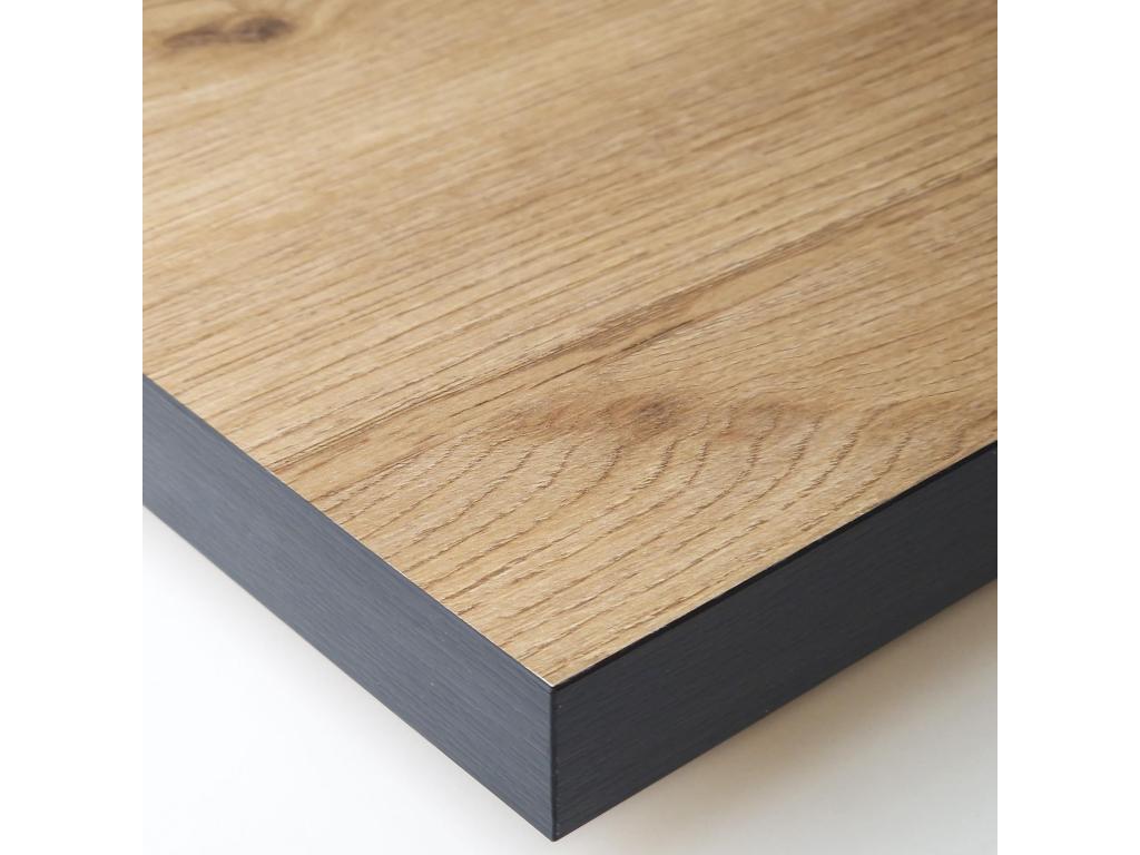 Ensemble Meubles Table à manger 170 Chêne et noir industriel Table à manger Lot de 4 chaises de salle à manger Chaise tapissée LXMP71238