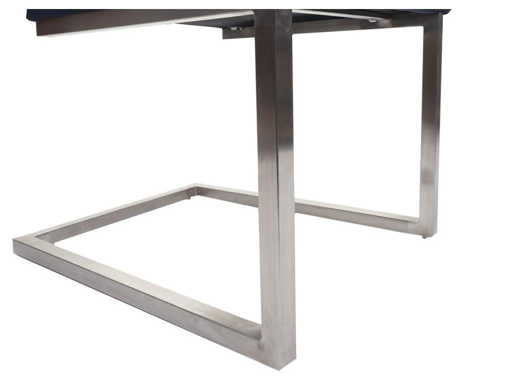 Lot de 2 chaises cantilever Artigeo-L14 chaise de conférence - velours inox brossé - anthracite-blau SEZB70554