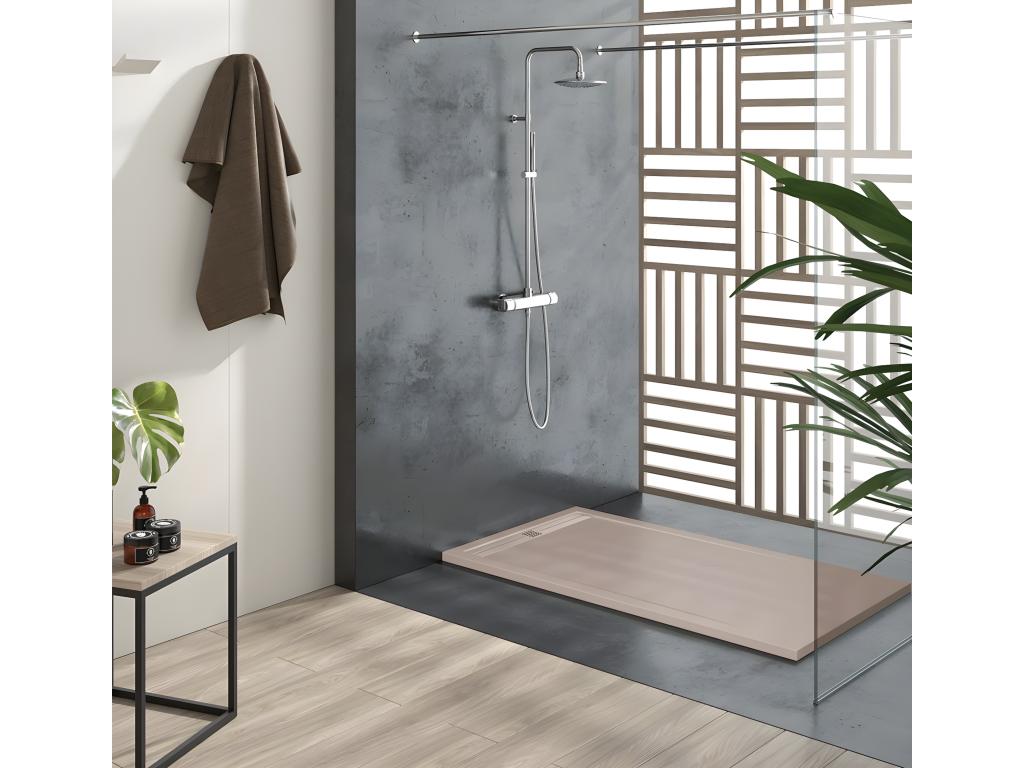 Receveur de douche Sable finition Lisse Chezlova CACH grille de couleur - 170x80 cm HBMN00583