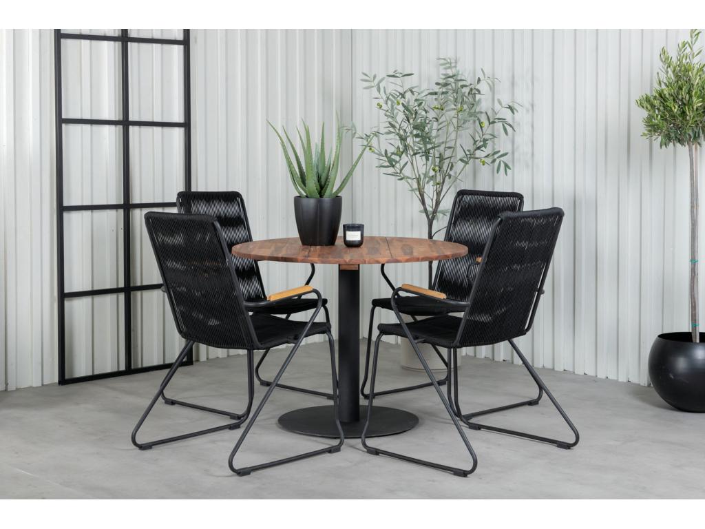 Artigeo Chaise de jardin empilable noir. LGME35156