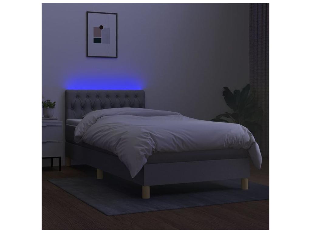 Bed base Chezlova of bed mattress LED Gray light 100x200 Fabric VIGZ27532