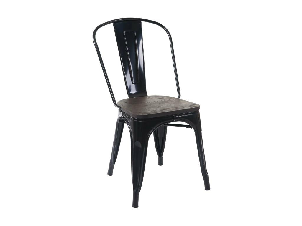 Chaise Artigeo-A73 Assise bois lot de 2 noir UWCI72596