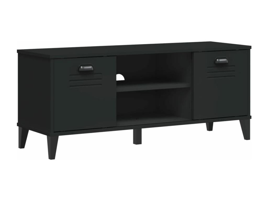 Banc à chaussures Artigeo noir 106x35x45 bois massif de pin WIGC57770