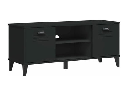 Banc à chaussures Artigeo noir 106x35x45 bois massif de pin WIGC57770