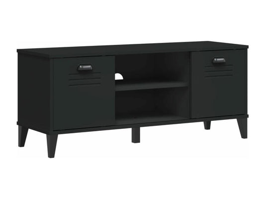 Banc à chaussures Artigeo noir 106x35x45 bois massif de pin WIGC57770