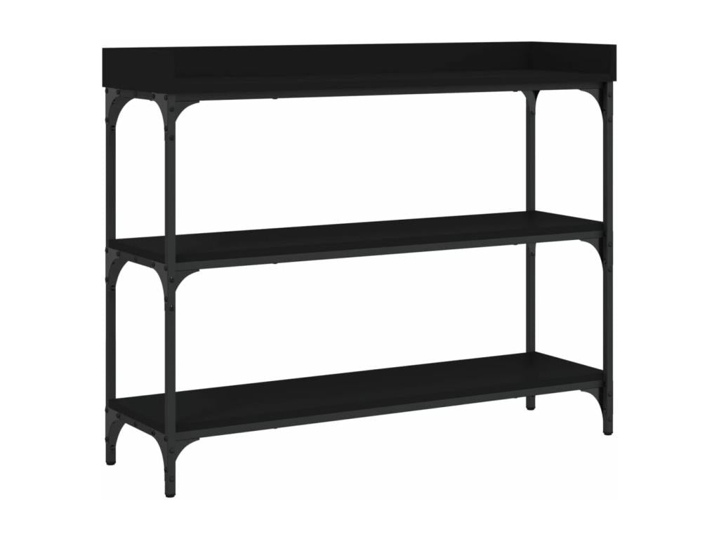 Table console avec étagères noir 100x30x80 cm SOEF75234